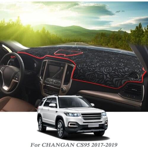 Car Styling Dashboard Protective Mat Shade Cushion Pad Rose Carpet For CHANGAN CS95 2017-2019 LHD Auto Accessory
