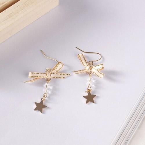 Cute Sweet Bow Bracelet Transparent Pearl Earrings Lady Wholesale Earrings Retro Punk 2017 New Fashion Earrings Basquete