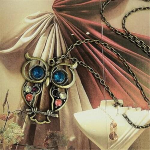 Owl Necklace Statement Necklace Necklace and Pendant Vintage Inlay crystal Openwork Female Elegant Necklace