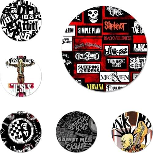 Punk Rock Icons Pins Badge Decoration Brooches Metal Badges For Clothes Backpack Decoration 58mm