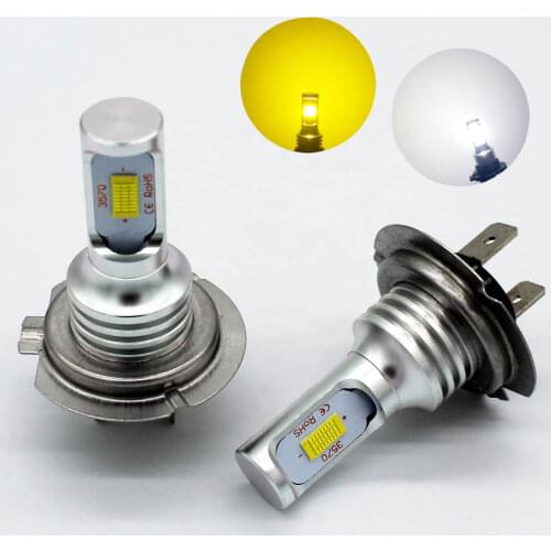 2Pcs High Brightness H7 40W LED Bulb Car Light 12V-24V 800lm Traffic Light White Driving Light Yellow Fog Lights