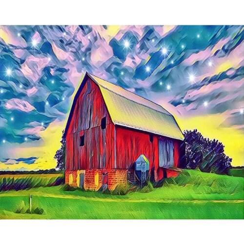 5D DIY Full Round/Square Diamond Painting Scenic Lodge Cross Stitch 3D Embroidery Rhinestone Mosaic Home Decor Gift