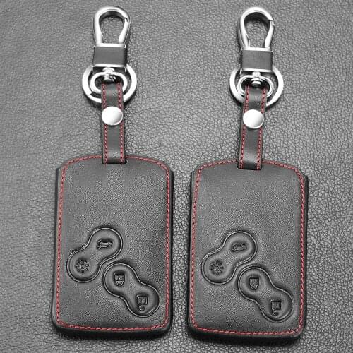 4 buttons car key case Leather cover For Renault Duster Captur Clio Logan Megane 1 2 3 Koleos Scenic cover keys accessories