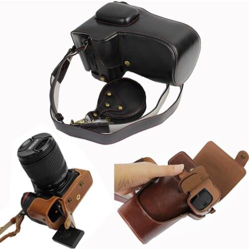 New Luxury PU Leather Camera Case for Nikon D7100 D7200 Digital camera Bag Cover protector with Strap +Mini Battery case