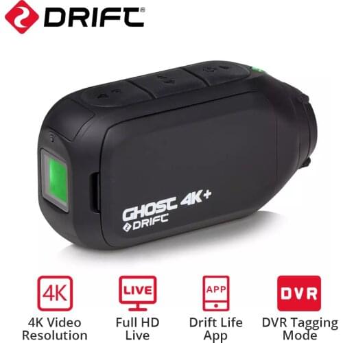 Drift Ghost 4k+ Plus HD Motorcycle Bicycle Bike Body Worn Helmet Sport Cam with Wifi App Control 1950mAh Battery Action Camera