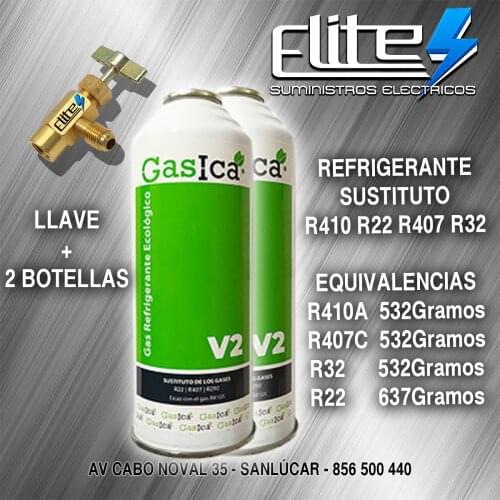 "ELITE" Pack 2 GASICA V2 + refrigerant gas wrench replacement gift R22 R407 R290 R410A R32
