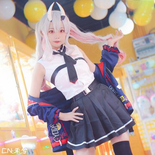 Hololive VTuber Ayame Nakiri Cosplay Costumes Women Fancy Outfits Coat Top Skirts Halloween Carnival Uniforms Custom Made