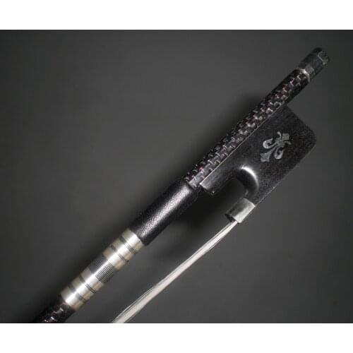 1 PC Red Wire Pro Inlay VIOLA BOW Carbon Fiber Viola Bow Ebony Frog white bow hair