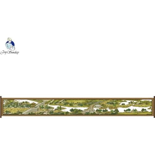 Riverside Scene at Qingming Festival(6) Cross Stitch Set Chinese Classic Picture 14ct 11ct Canvas Needlework Embroidery DIY Set
