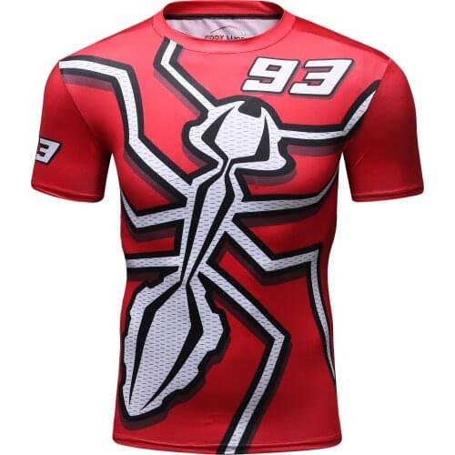Digital Print Compression Wear Custom Made MMA BJJ Rashguard Short Sleeve Mens Sports T-shirt