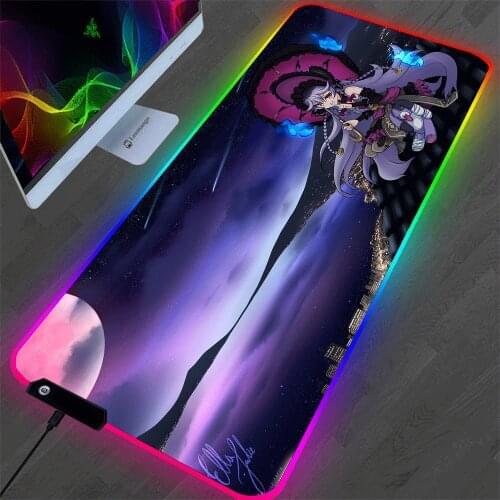 RGB Gaming Mouse Pad Anime Table Pad Mouse Pad Game Player Accessories Large LED Mouse Pad Soft Cushion Carpet High Quality Xxl