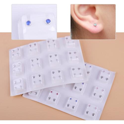 12 Pairs Medical Earrings Piercing Kits Ear Stud Surgical Steel Exaggeration Classic personality fashion gift