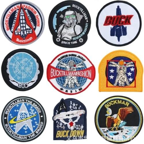 50pcs/Lot Embroidery Patches Letters Clothing Decoration Accessories Astronaut Spaceship Buck Diy Iron Heat Transfer Applique