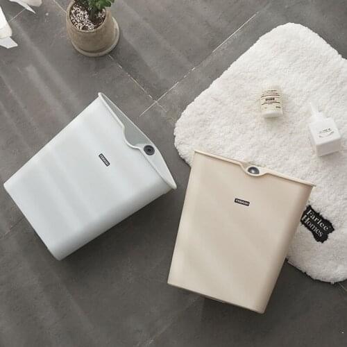 Nordic Style Trash Can Bathroom Kitchen Office Plastic Waste Bin
