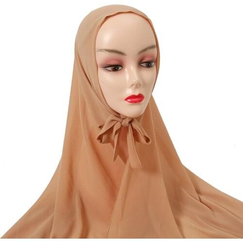 2021 New Ready To Wear Hijabs Chiffon Muslim Headscarf Tie Back Womens Head Wraps Malaysia Hijab Foulard Femme Musulman