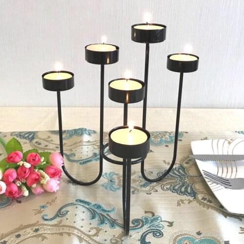 Nordic Style Candle Holders Modern Metal Coffee Table Geometric Candle Holders Black Morocco Kaarsenhouder Wedding Decor DE50ZT