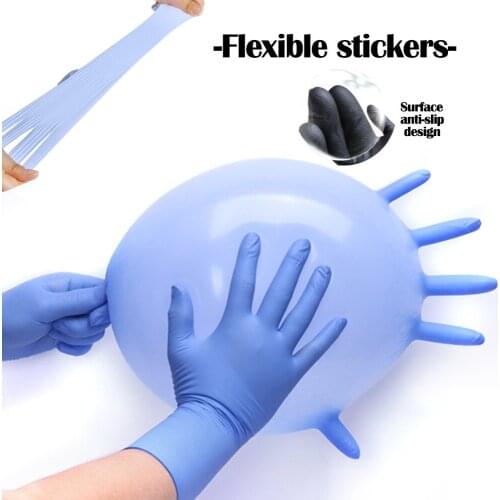 XS size 100Pcs Pink/Blue Disposable Glove Latex For Tattoo Body Art Food Glove Cleaning Glove Anti-slip Acid/Alkali Rubber Glove