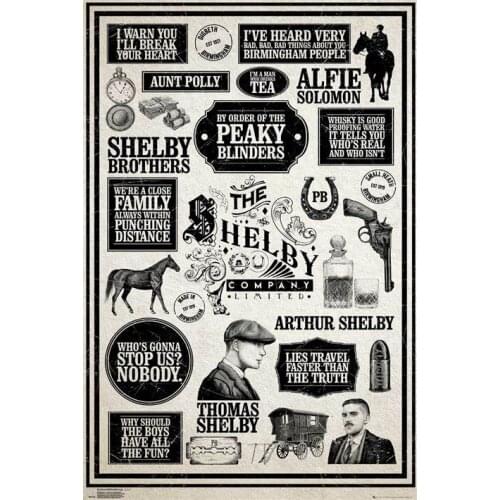 Peaky Blinders Film TV Movie Art Print Silk Poster Home Wall Decor 24x36inch