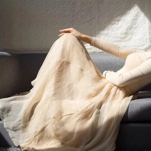 Elastic High Waist Luster Skirts Womens 2021 New Korean Elegant Casual A-line Beach Boho Faldas Saia Long Skirt Female