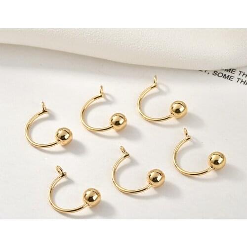 Diy jewelry ear clip/earrings for women pendants accessory 18*11mm C shape fashion copper charms