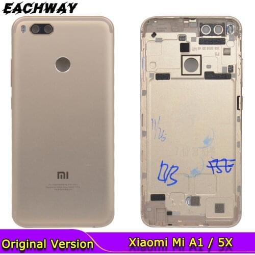 For Xiaomi Mi A1 Battery Cover A1 Rear Door Back Housing Case For Xiaomi Mi 5X A1 Battery Cover With Power Volume Button Replace
