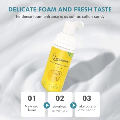 Luxsmile 50ML teeth whitening deep cleansing white foam toothpaste can remove dental plaque oral smell fresh breath whitening