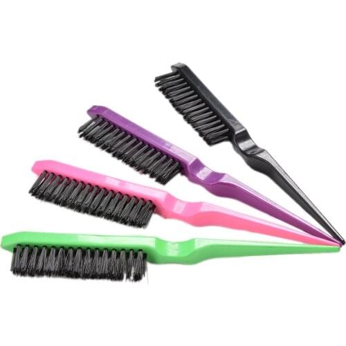 1Pc 4 Colors Hair Brushes Professional Comb Teasing Back Combing Hair Brush Slim Line Styling Tools New Arrival