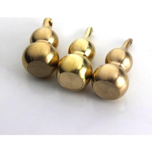 1pcs Solid Brass Gourd Shape Keyring Pendants Jewelry Creative Vessel Hardware DIY Leather Crafts for Gifts Toy