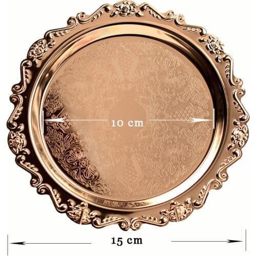 15 cm European Style relief metal plated with silver mini/small dessert/cake/snack Tray dish Fruit Plate party Collection