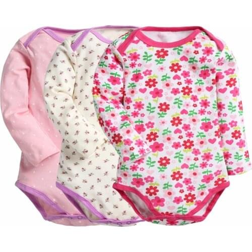 3PCS/Lot Baby Bodysuits Cartoon Pattern Baby Clothes Long Sleeve Cotton Jumpsuits Body For Babies Body Infantil Baby Clothing