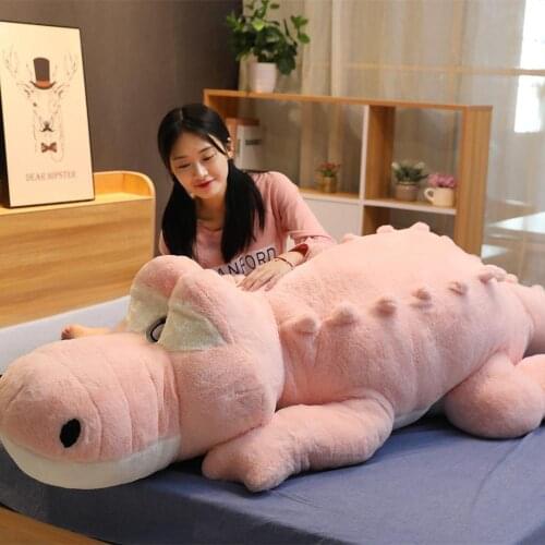 Big Size Lying Crocodile Plush Sleeping Pillow Soft Plush Crocodile Stuffed Animal Toy Cartoon Plush Dolls Kids Girl Gift