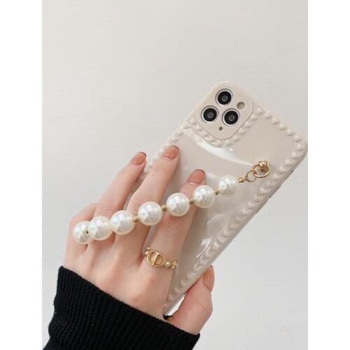 Tobebest Pearl Bracelet Phone Cases for iPhone 12 Pro Max 11 pro max X XS XR 7 8 Plus SE2020 Chain Soft Cover Shell