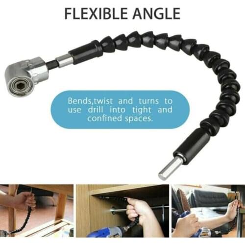2 Pcs 105 Degree Right Angle Drill Flexible Shaft Bits Extension Screwdriver Holder 1/4" Hex Shank Connecting Link Hand Tools