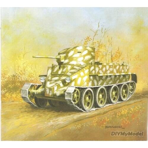DIYMyModeI Tank Soviet bt-2 fast tank DIY Handcraft Paper Model KIT Handmade Toy Puzzles Gift Movie props