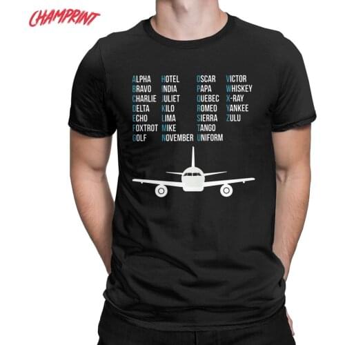 Phonetic Alphabet Airplane Pilot Gift T Shirt for Men Fun T-Shirt Aviation Lover Tee Shirt Short Sleeve Clothes 4XL 5XL 6XL