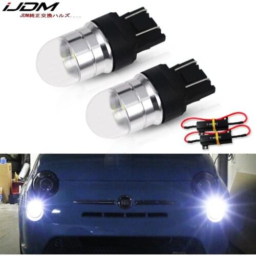IJDM 6000K White T20 LED W21/5W 7443 Led Bulb Bright 3030 12V-30V LED Bulb for 2009-2016 Fiat 500 Daytime Running Lights Yellow