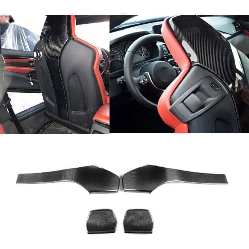 4 PCS Set Rear Carbon Fiber Inner Seat Back Backseat Trim Covers Chair Patch Panel For BMW F80 M3 F82 M4 2014-2019 15 16 17 2018