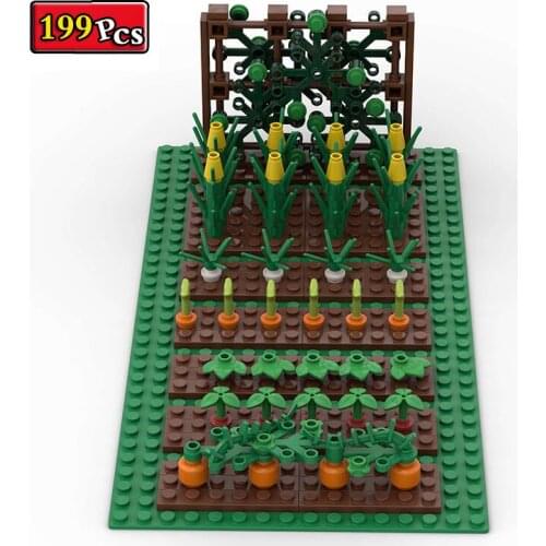 City Creator Series Farm Vegetable Field Pumpkin Corn MOC Model Building Blocks Bricks Toys Christmas Gifts