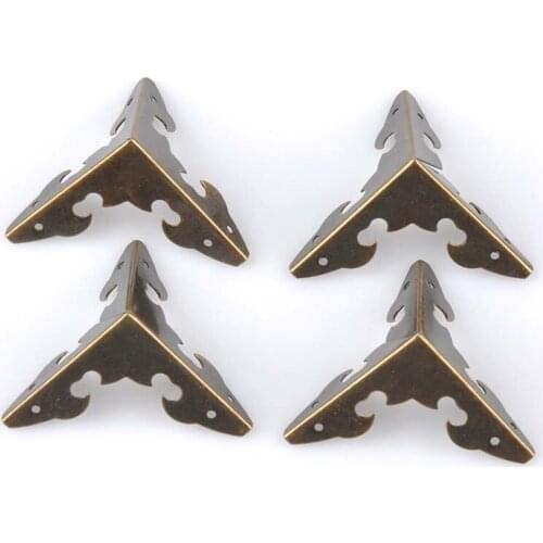 10pcs Brown Metal Book Corner Trilateral Albums Menus Folders Box Corner Protectors For Decor 30x30x30mm CP1740
