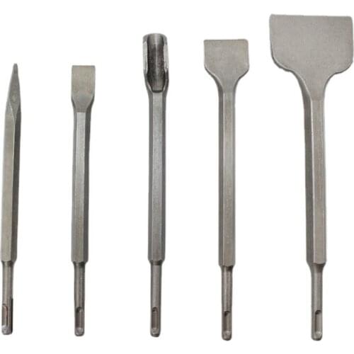 Round Shank Pointed Flat Chisel U-Shaped Chisel Concrete Electric Hammer Drill Bit Electric Shock Widened Flat Chisel