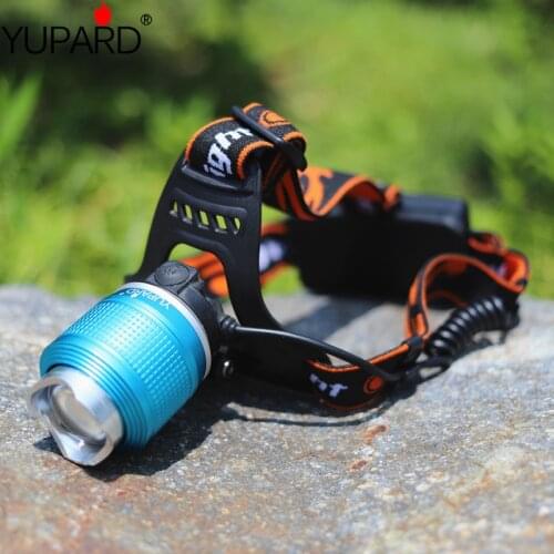 YUPARD Q5 LED Headlight Head Light Lamp Zoomable blue light 18650 rechargeable battery camping lantern fishing hunting Outdoor