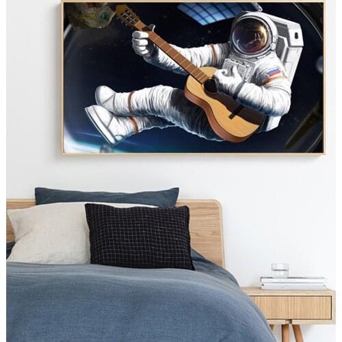 Funny Astronaut Wall Art Prints Poster for Boys Room Decorative Paintnig Kids Bedroom Future Dream Cartoon Picture Canvas Murals