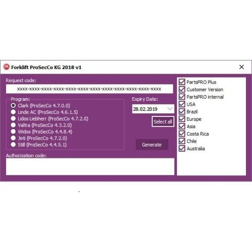 New Clark \ Linde \STILL \Liebherr \Valtra \Jungheinrich \Valtra \ Widos Forklift Combo Forklift ProSecCo Keygen 2018 v1