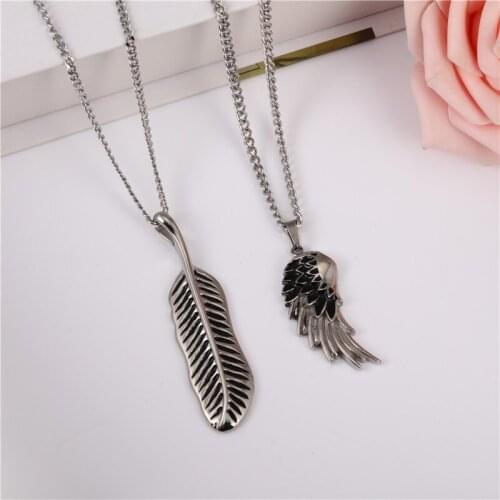 Angel Wings Necklace Chain Stainless Steel Necklace Pendant Neck Chains Choker Necklace 2020 Fashion Jewelry Summer Accessories