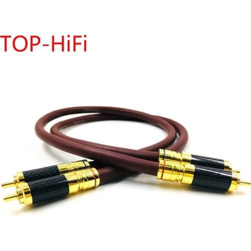 TOP-HiFi Pair 2RCA Cable High-end Single Crystal Silver audio cable Double RCA Signal Line rca cable for Cardas