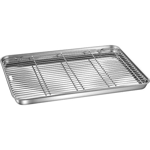 Baking Tray with Cooling Rack grid Set stainless steel plate for food bbq pan grill mesh kitchen tool fruit drying net cake dish
