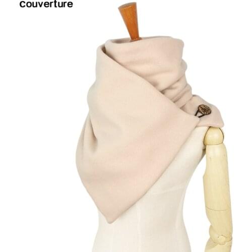Hooded scarf Neck warmer Cowl scarf Women men Winter fashion Scarves and hooded snoods loop button by Couverture design echarpe