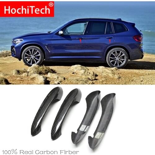 High Quality For BMW x3 G01 G08 xDrive30d M40i 2018-2020 Car Accessories Carbon Fiber Auto Door Handle Knob Exterior Trim Covers
