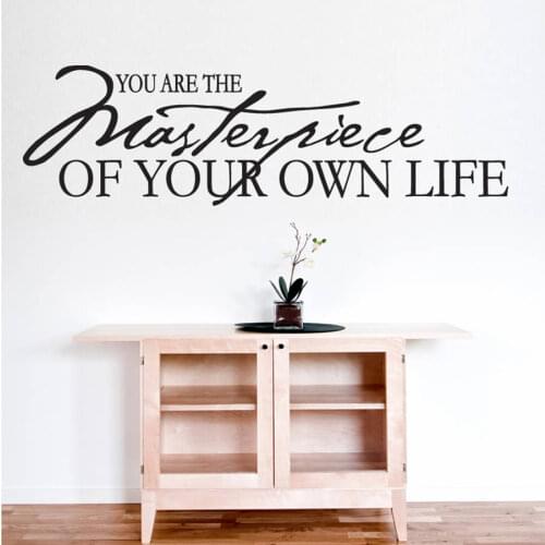 Hot Sale Inspirational Quotes Wall Decals You Are The Masterpiece Of Your Own Life Wall Sticker E-co Friendly Art Stickers ZA725