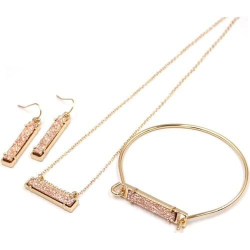 2020 New Polished Strips Resin Druzy Abalone Shell Bar Bangles for Women Wholesale Price